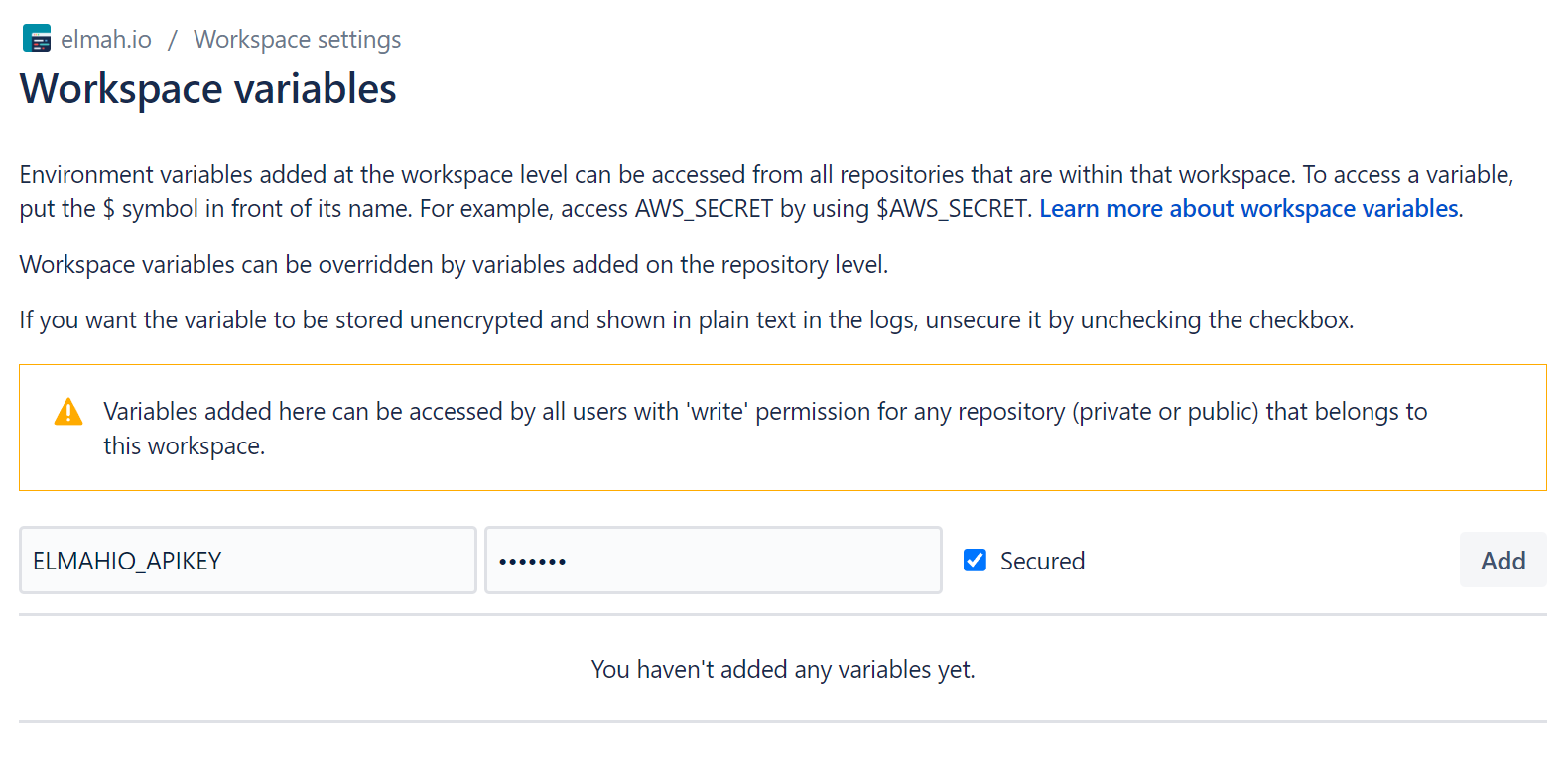 Add environment variable